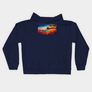 Floral dunes and the beach house 1 Kids Hoodie